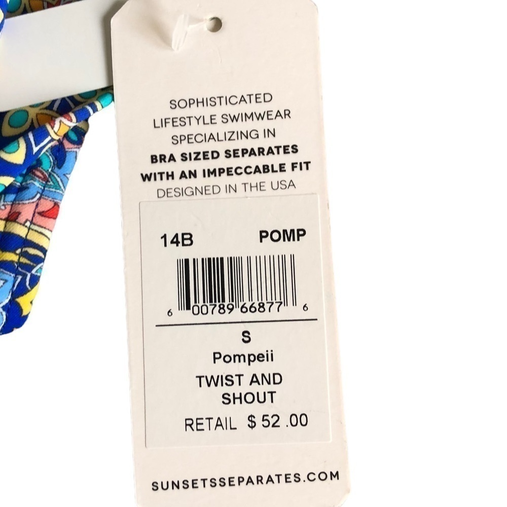 Sunsets Pompeii Twist And Shout Blue Bikini Bottoms Small - Picture 5 of 10